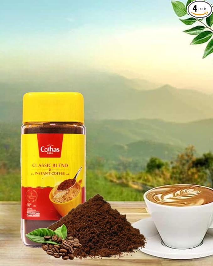 Cothas Traditional Classical Blend Instant Coffee Powder - Pack of 4 Each Bottle 200g = 800g [Coffee 60% &amp Chicory 40% ]