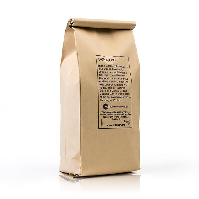 Gobena Coffee 2lb Ethiopian Yirgacheffe Ground Fresh Roasted Dark Roast 100% Arabica Specialty Coffee 32 ounces 2 pounds Bulk