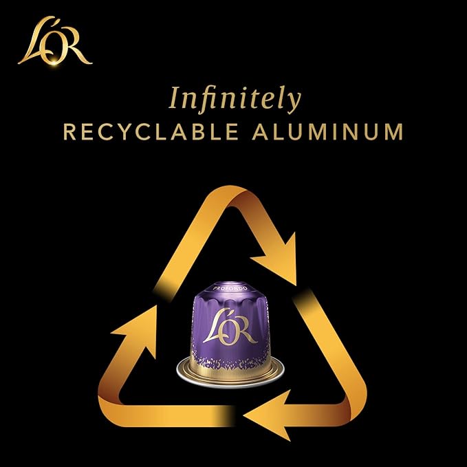 L'OR Espresso Capsules 50 Count Profondo Lungo Single-Serve Aluminum Coffee Capsules Compatible with the L'OR BARISTA System &amp *Nespresso Original Machines