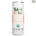 Sati Soda Organic Slim Tropical Peach - Adaptogenic Beverage with Lions Mane Green Coffee Bean &amp Acerola Vitamin C | Zero Calories Zero Sugar (12 Pack of 12 Ounce Cans Tropical Peach)