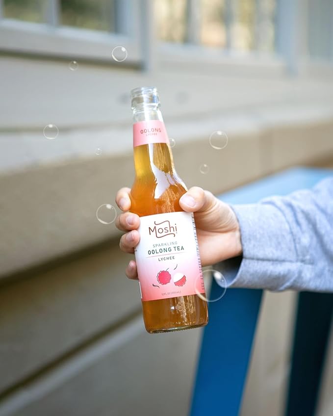 Moshi Sparkling Drinks - Lychee Oolong Tea (12 Bottles)