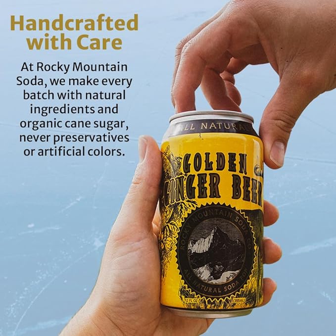 Rocky Mountain Soda 24‑Pack 12 Fl Oz Cans Small‑Batch Craft Soda Pop Gluten‑Free Vegan Organic Cane Sugar No Preservatives No Added Sodium 12 Flavors Variety Pack Soda Pop