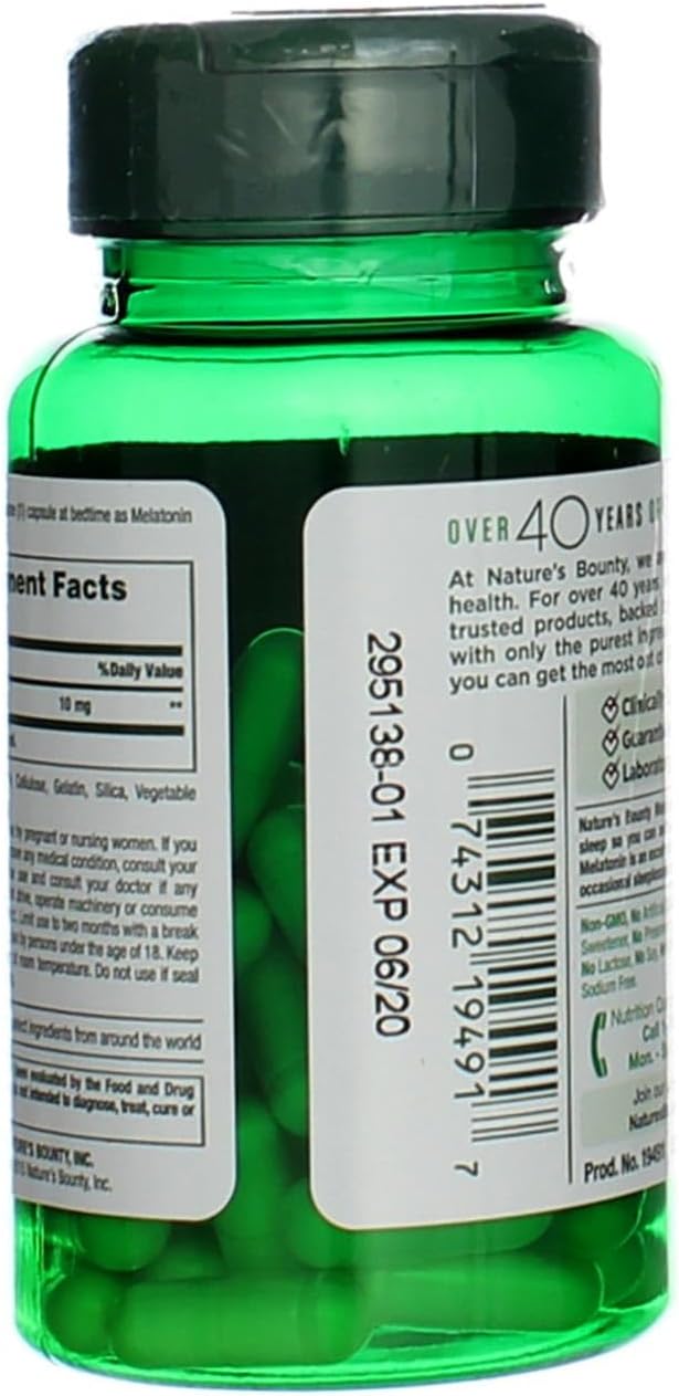 Nature's Bounty Melatonin 10mg Capsules 60 ea (Pack of 2)