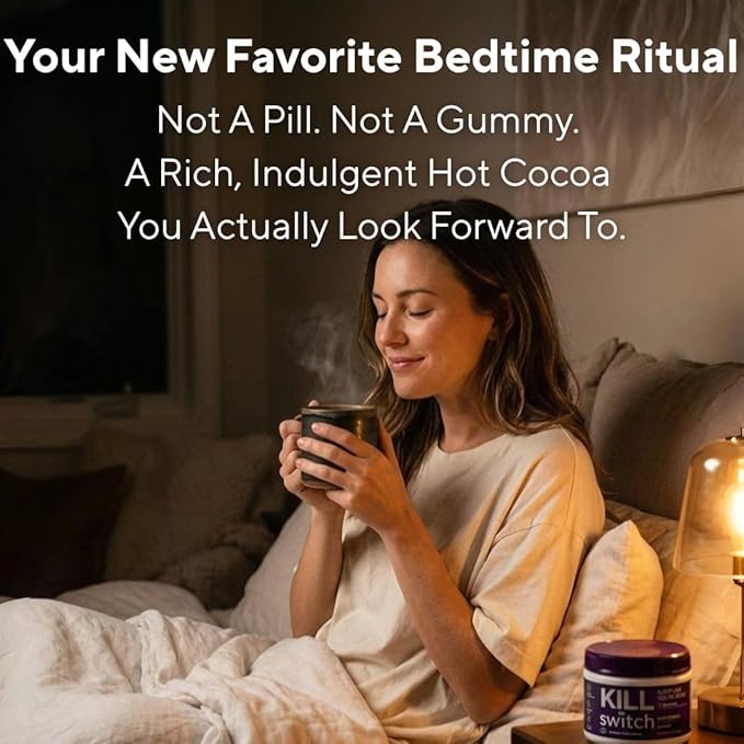 SWITCH Killswitch Sleep Aid for Adults – Fall Asleep Fast &amp Wake Refreshed Sugar-Free Hot Chocolate Supplement - Magnesium Tart Cherry L-Theanine &amp More for Restful Sleep 30 Servings Made