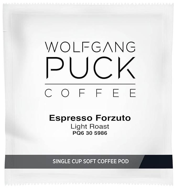 Wolfgang Puck Coffee Espresso Forzuto 9.5 Gram Soft Pods 18-Count (Pack of 3)