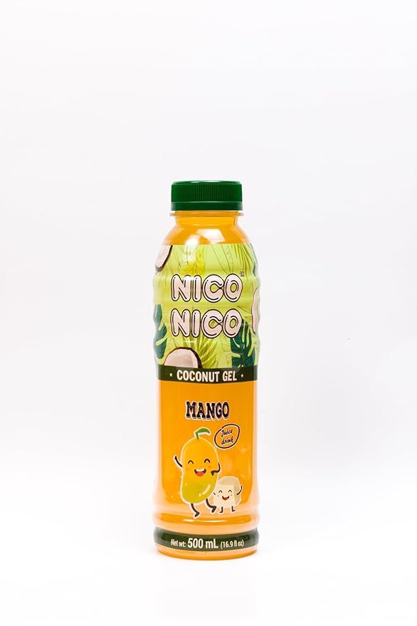 Niconico Mango juice drink with nata de coco 30% fruit juice (16.9 floz 6 Pack)