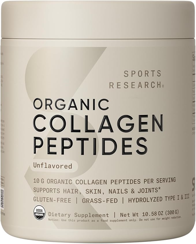 Sports Research Unflavored Organic Collagen Peptides Unflavored Creatine Monohydrate and Hydrate Electrolytes Powder Packets (16x Variety Pack)