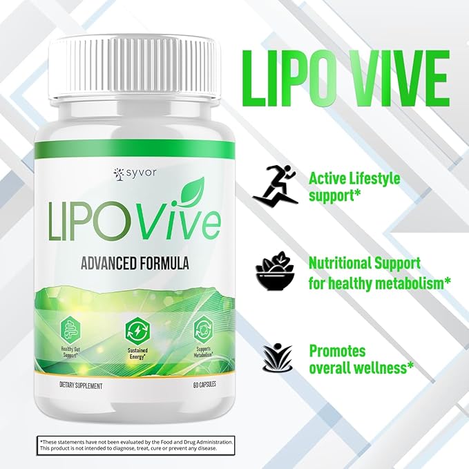 (3 Pack) Lipovive Capsules Official Lipovive Pills with All Natural Ingredients Advanced Formula Lipovivé Health &amp Active Lifestyle Support Pills Max Strength Vitamin for Women &amp Men (180 Ca