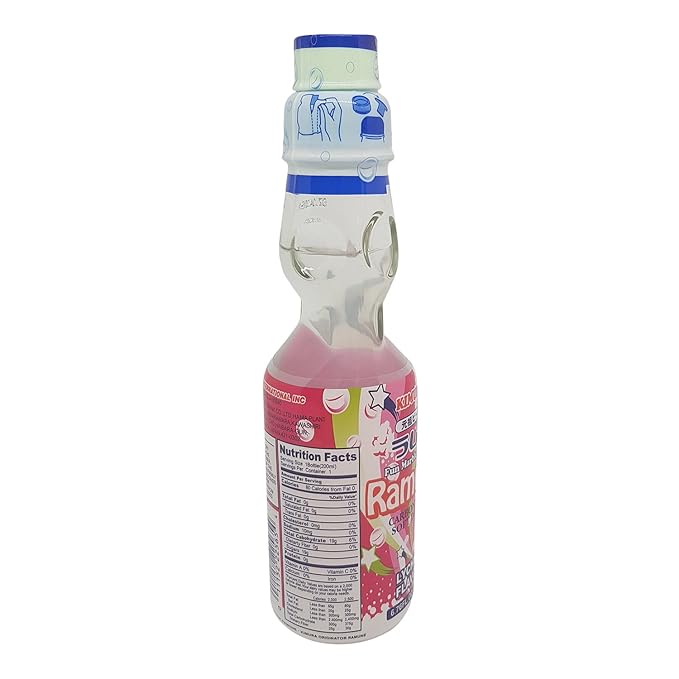 Kimura Ramune Japanese Marble Soft Drink Lychee 6.76 Ounce (Pack Of 18)