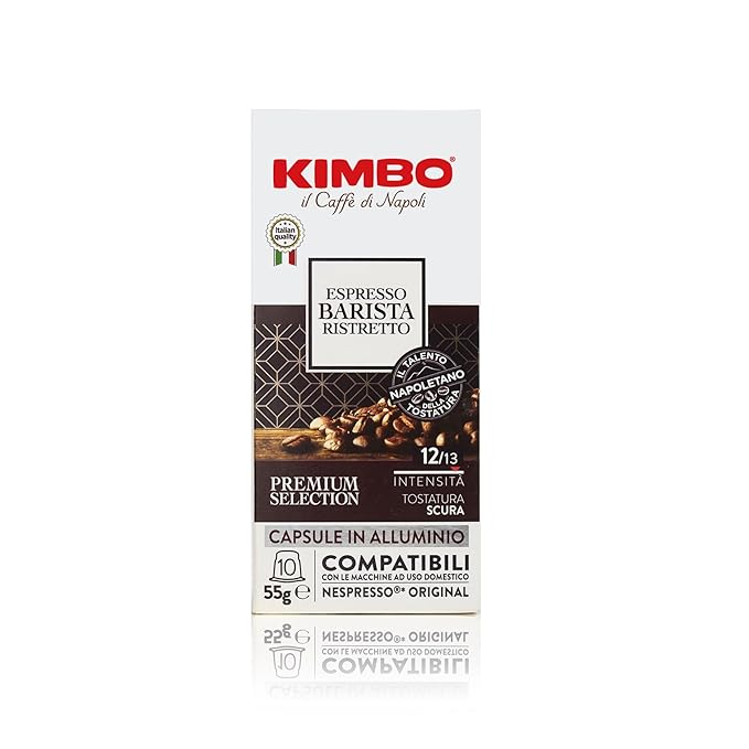Kimbo Espresso Barista Ristretto | Aluminium Capsules compatible with Nespresso Original line | | Dark Roast 100 Count INTERNATIONAL VERSION