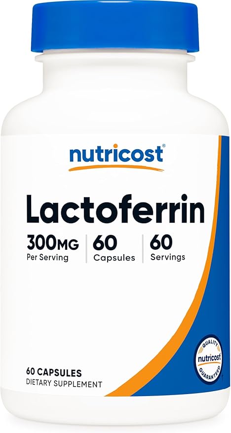 Nutricost Lactoferrin Capsules (60 Capsules 300mg) Third-Party Tested Gluten-Free Vegetarian GMP Compliant Non-GMO Product - 60 Servings