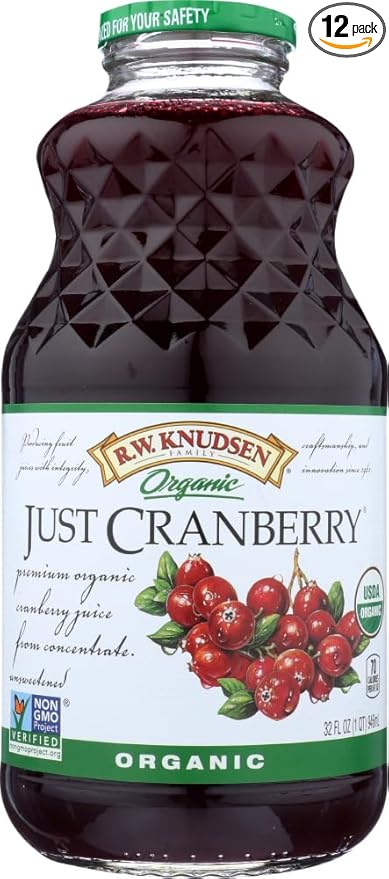 Organic Just Cranberry Juice (Pack of 12)