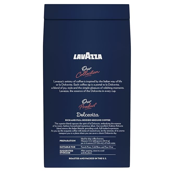 Lavazza Classico Ground Coffee Blend Medium Roast Authentic Italian Blended And Roasted in Italy Non GMO Value Pack A Full bodied with rich flavor and notes of dried fruit 20 Ounce (Pack of 2)