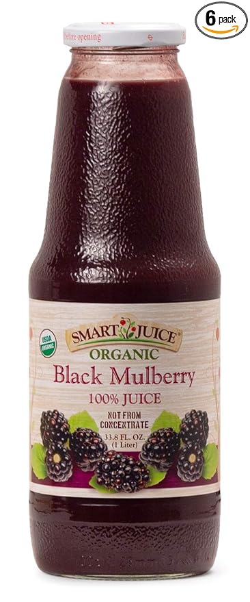 Smart Juice Organic Black Mulberry Juice - 33.8 fl oz (1L) - (case of 6)