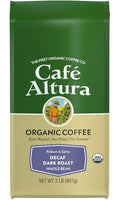 Cafe Altura Whole Bean Organic Coffee Dark Decaf Roast 2 lb Bag