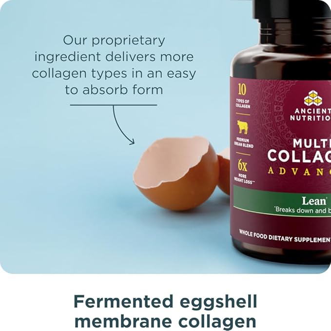 Ancient Nutrition Multi Collagen Advanced Lean with Probiotics Hydrolyzed Collagen Peptides Supports Healthy Weight Loss and Fat Loss 90 Count