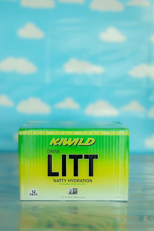 DRINK LITT KIWILD | KIWI | Natty Hydration | Natural Electrolytes | B Vitamins | 11 oz (Pack Of 12)