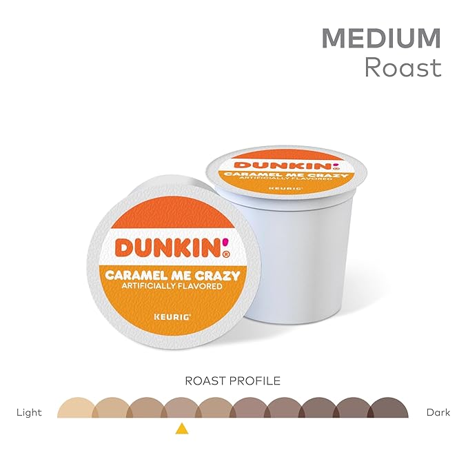 Dunkin' Donuts Coffee K-Cup® Pods Caramel Me Crazy Medium Roast 22 Pods Per Box Set Of 4 Boxes