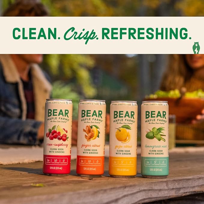 Bear Maple Farms | The Clean Soda Company | Low Calorie | Naturally Sweetened | Yuzu Clean Soda