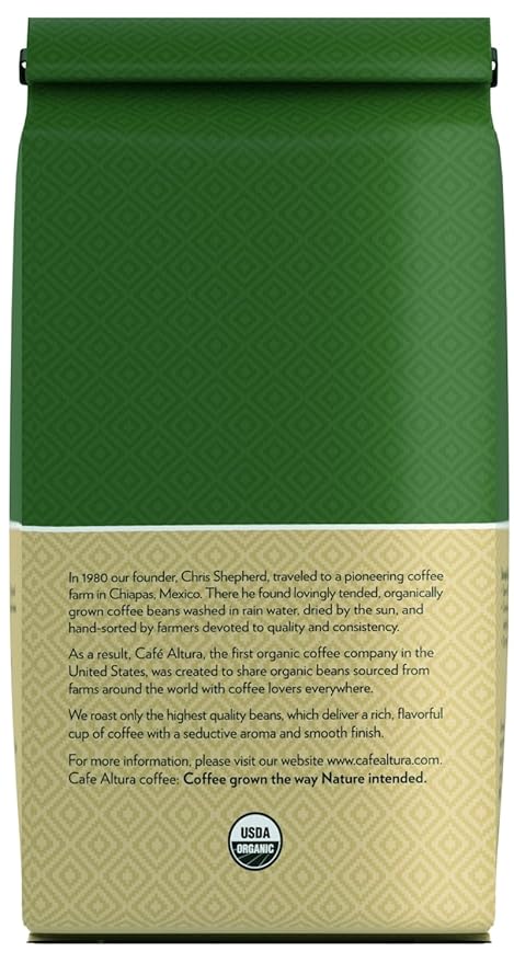Café Altura Colombia Dark Roast Organic Whole Bean Coffee 10 oz Bag (Pack of 3)