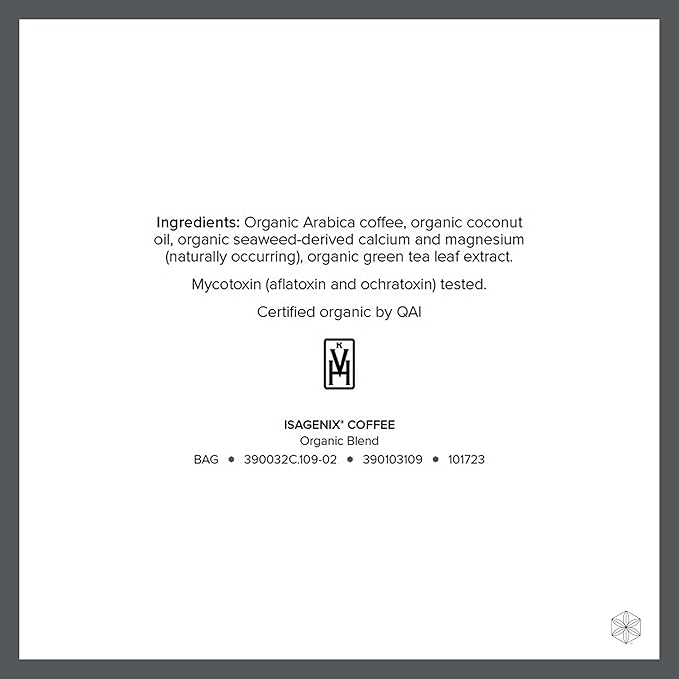 Organic Blend Ground Coffee - Made from 100% Arabic Beans Infused with MCTs &amp Trace Minerals - 12 Oz