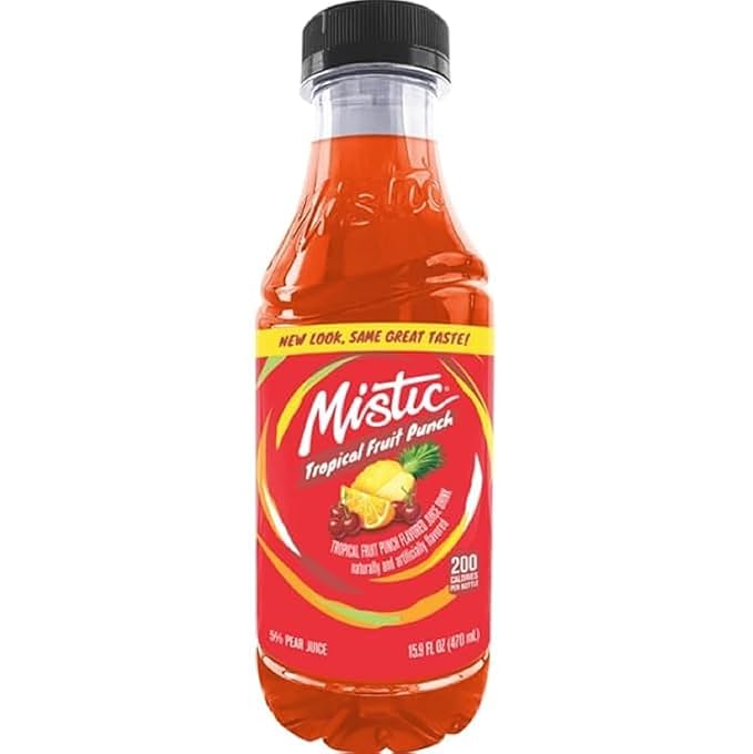 Mis-tic Vibrant Flavor Tropical Fruit punch Juice 16 fl oz - 12 Bottles (Pack of 12 Fruit Punch Tropical)