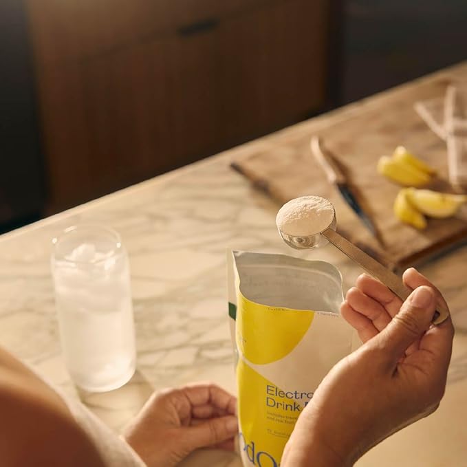 GOODONYA Organic Hydration Electrolyte Drink Mix Certified Organic Hydration Powder Non-GMO Biochecked Glyphosate Free Low Sugar Lemonade Flavor No Artificial Flavors 20 Servings