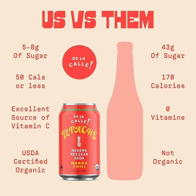 De La Calle Tepache - Mixta Variety Pack - Modern Mexican Soda - Craft Fermented Pineapple Sparkling Beverage - Certified Organic Antioxidant Rich Non-Alcoholic Healthy Soda Low Sugar Low Calorie