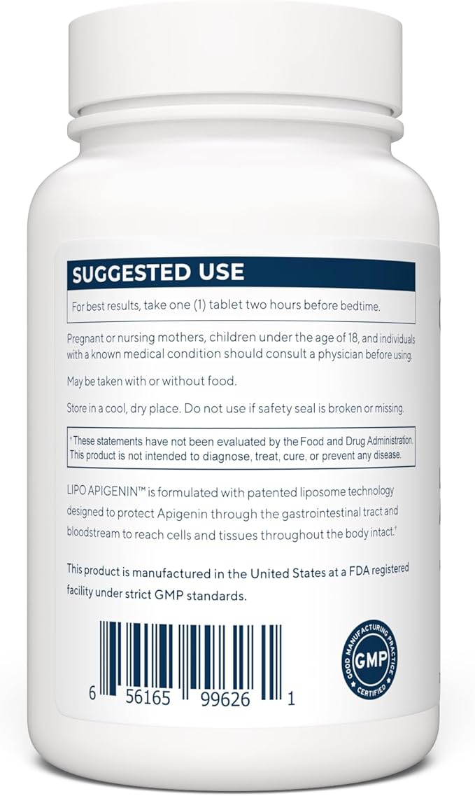 Renue By Science Apigenin | High Strength Liposomal Apigenin Supplement | 90 Apagenine Capsules - 75mg Apigenin per Serving | Non-GMO &amp Allergen Free | Made in The USA Third-Party Tested