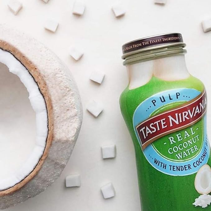Taste Nirvana Real Coconut Water Coco Pulp with Tender Coconut Bits 9.5 Oz Pack of 12