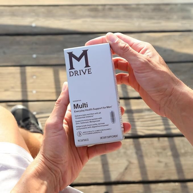 Mdrive Multivitamin for Men Daily Multivitamin - Immune Health Support from Zinc Selenium Manganese &amp Vitamin D Enzymes for Digestive Support CoQ10 for Energy and Vitamin K2 90 Capsules