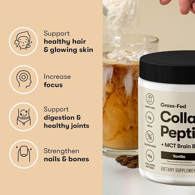 Perfect Keto Collagen Peptides Protein Powder with MCT Oil Hydrolyzed Collagen Type I &amp III Supplement Gluten Free Grass Fed Low Carb Keto Coffee Creamer Collagen for Women &amp Men Choco