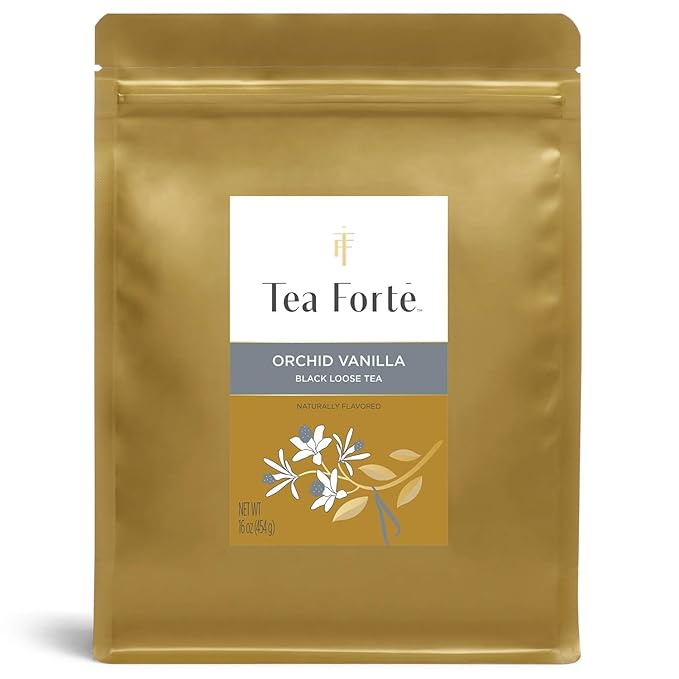 Tea Forte Premium Loose Leaf Tea Blend Resealable 1 Pound Bag Makes 160-175 Cups Orchid Vanilla