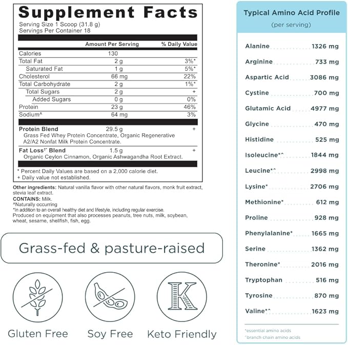 Ancient Nutrition Multi Collagen Advanced Peptides Powder Lean Cinnamon 25 Servings + Grass-fed Whey + Fat Loss Protein Powder Vanilla Cinnamon 18 Servings