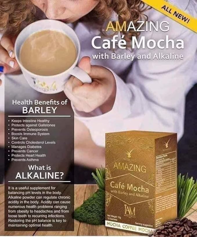 AMAZING CAFE LATTE WITH BARLEY &amp ALKALINE (CAFE MOCHA)