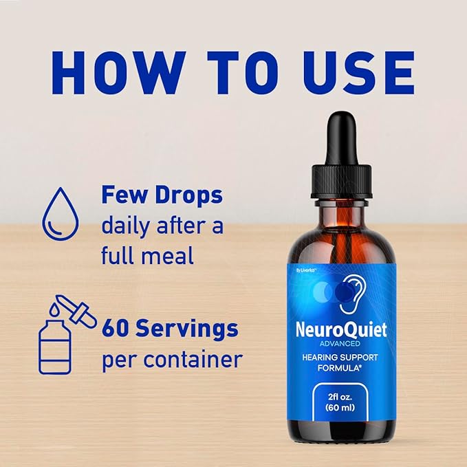(5 Pack) NeuroQuiet Drops - Official NeuroQuiet Daily Hearing Support All Natural Clean Liquid Advanced Formula for Ear Health Auditory Clarity &amp Inner Ear Balance Reviews 5 Bottles for 5 Months