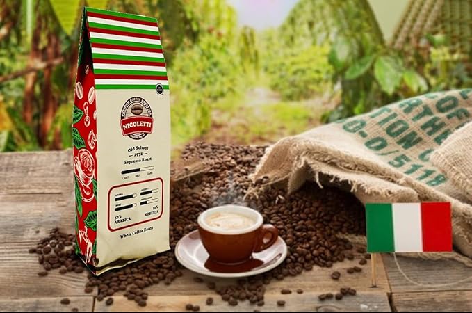 Nicoletti “Old School 1972” Espresso Roast [Whole Beans 2lb] Made in Brooklyn NY Since 1972 (Fresh Roasted Espresso with Date Stamp)