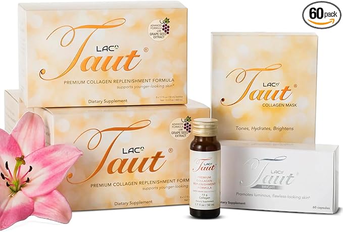 TAUT Premium Advanced Collagen - Liquid Collagen for Women Collagen Drink Advanced Formula for Hydration Vitamins C Wrinkles Fine Lines and Sagging Skin - Best Liquid Collagen