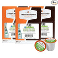 Fresh Roasted Coffee USDA Organic Peru Water-Processed Half-Caf | 3rd Party Tested for Pesticides Mold Mycotoxins Kosher | 100% Arabica Specialty Grade Med Roast 72 Pods for K Cup Brewers