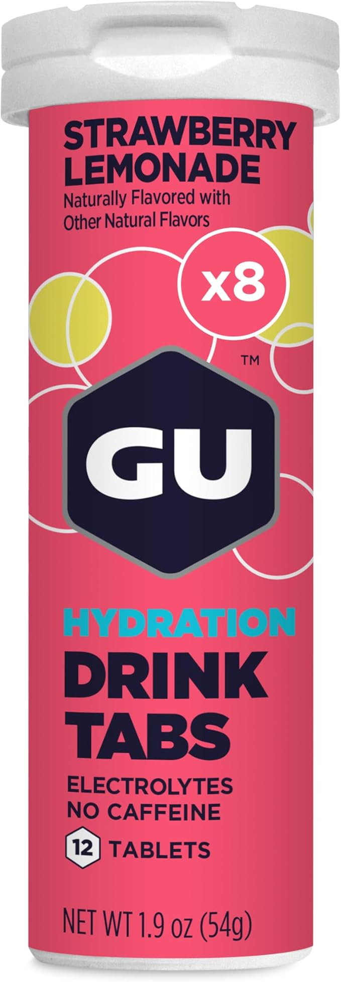 GU Energy Hydration Electrolyte Drink Tablets Enhanced Endurance Sports Drink for Running Cycling Triathlon Strawberry Lemonade 8-Count (96 Servings)