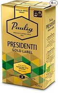 Paulig Presidentti (President) Gold Label - Premium Filter Blend Ground Coffee - Bag 500g (Finland) (4 Bags (Save 25%))