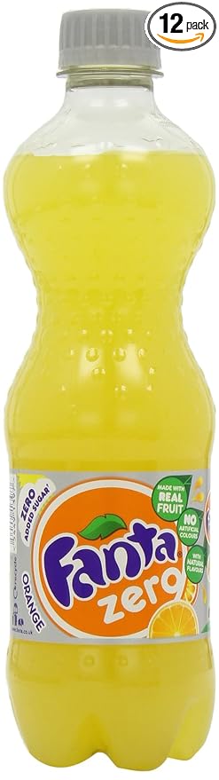Fanta Zero Orange Soft Drink Bottle 500 ml (Pack of 12)