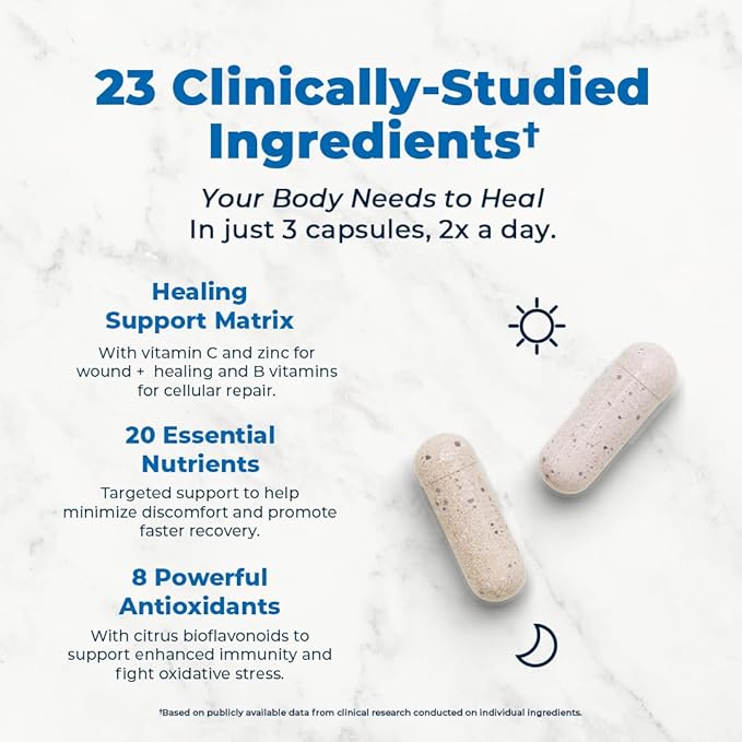 VitaMedica Clinical Support Formula - Supports Wound Healing &amp Bruising - Pre &amp Post-Op Surgery Essential &amp Injury Recovery Multivitamin Supplement