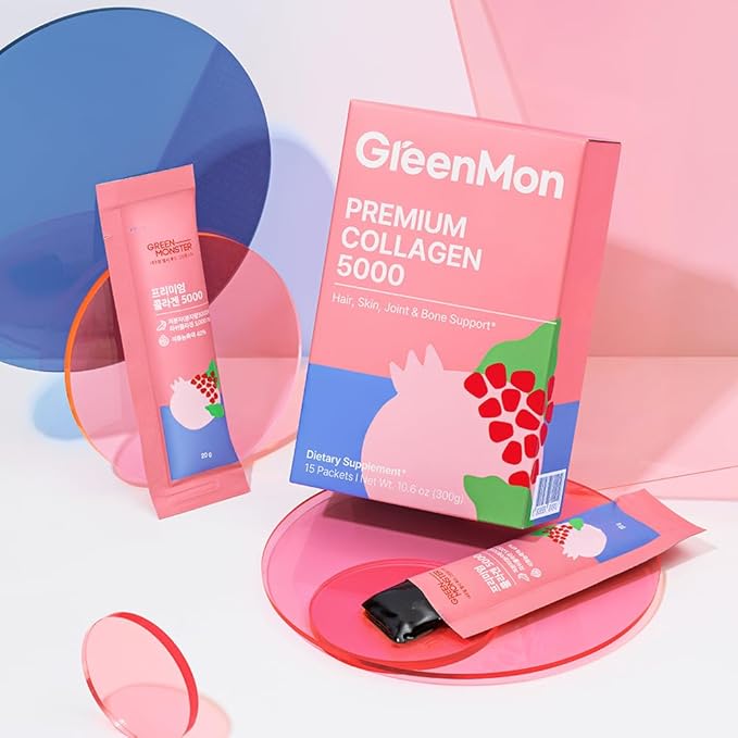 Premium Collagen 5000 – Marine Collagen Peptides 5000mg 300DA Ultra Low Molecular – Pomegranate Extract 40% Hyaluronic Acid – Skin Hair Nail Support – Non-GMO No Preservatives