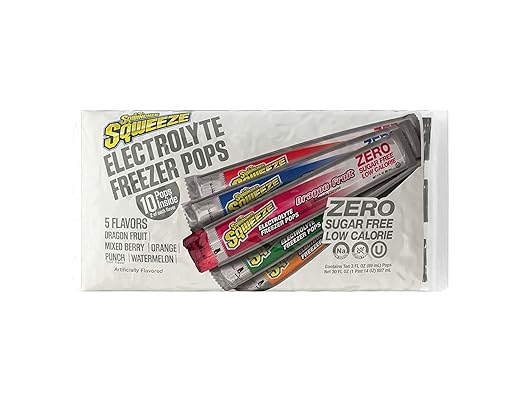 Sqwincher Zero Sugar Hydration Bundle with Strawberry Lemonade Drink Mix (Pack of 50) and Assorted Flavor Freezer Pops (50 Count)