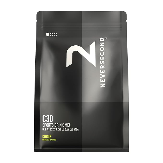 Neversecond C30 Sports Drink High-Performance Electrolyte Hydration &amp Carbohydrates Never2 Sports Drink for Triathlons Cycling &amp Marathons – Citrus - (640g 20 Serving-Count)