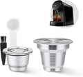 2 Pcs Reusable Stainless Steel Coffee Capsules Compatible with L'OR Barista LM8012 / 60 Refillable Coffee Pods Metal L'or Espresso Pods(Big &amp Small)