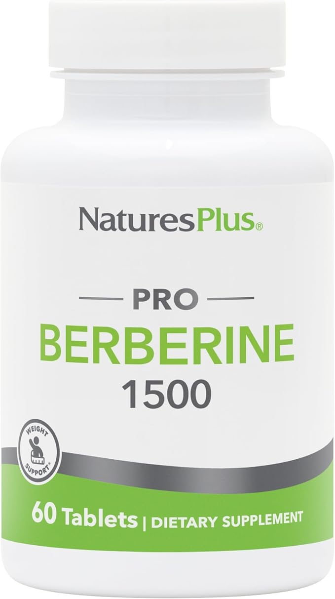 NaturesPlus PRO Berberine 1500 mg - 60 Tablets - Supports Healthy Metabolism - Non-GMO Vegan &amp Gluten Free - 30 Servings