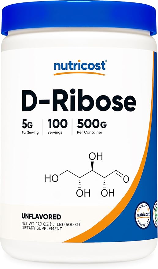 Nutricost D-Ribose Powder 500 Grams - 5000mg Per Serving Non-GMO (500 Grams)