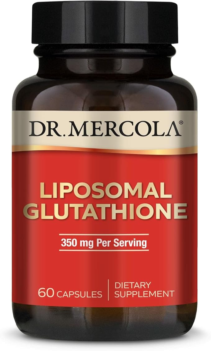 Dr. Mercola Liposomal Glutathione - 350 mg per Serving - Supports Energy Production - High Absorption - Non-GMO Gluten-Free &amp Soy-Free - 60 Capsules (30 Servings)